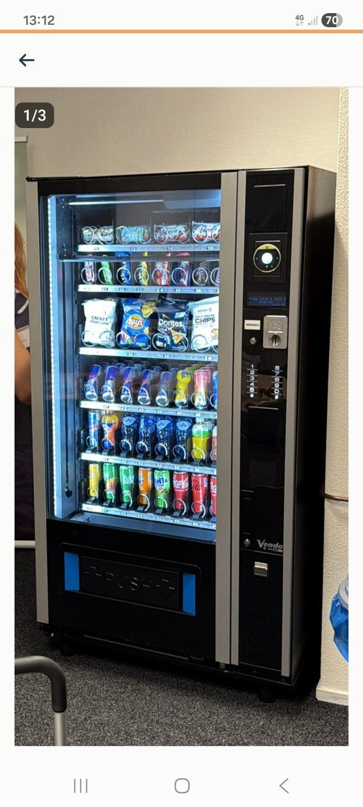 vendo combi automaat Gekoeld met nayax pin module, Ophalen