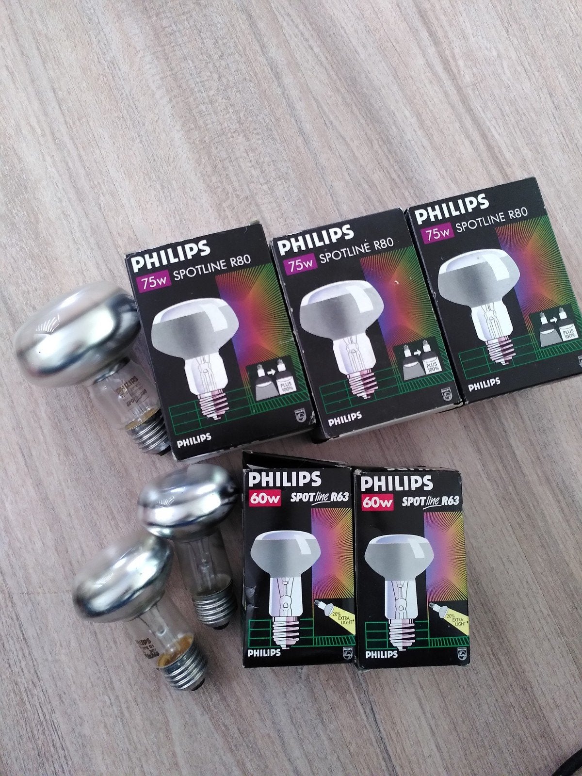 Philips spotline R80 ouderwetse gloeilampen 60w en 75w, Ophalen of Verzenden, E27 (groot)