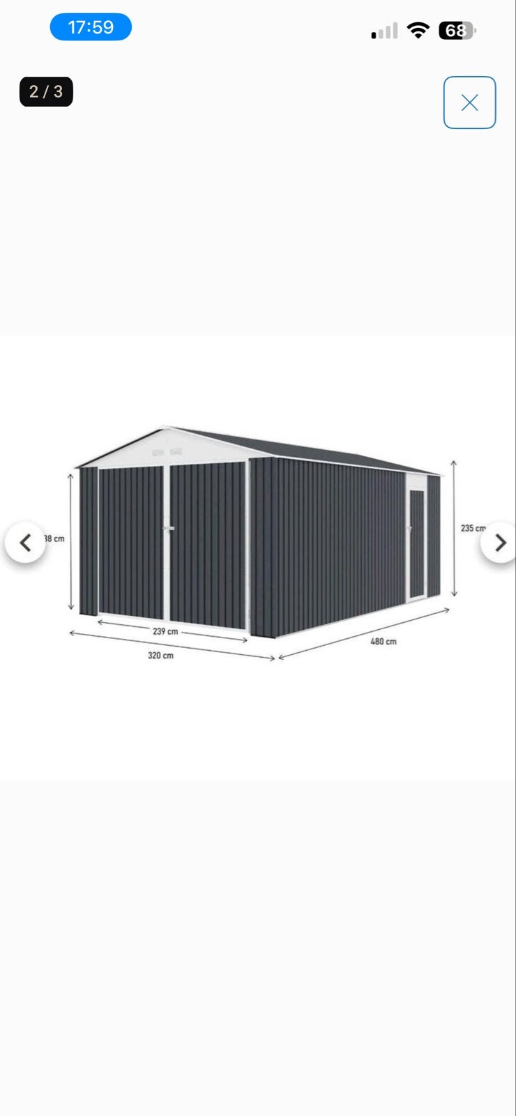 Zelfbouw Bouwpakket Metalen Berging  480x320x235 cm 2 stuks, Ophalen, Nieuw