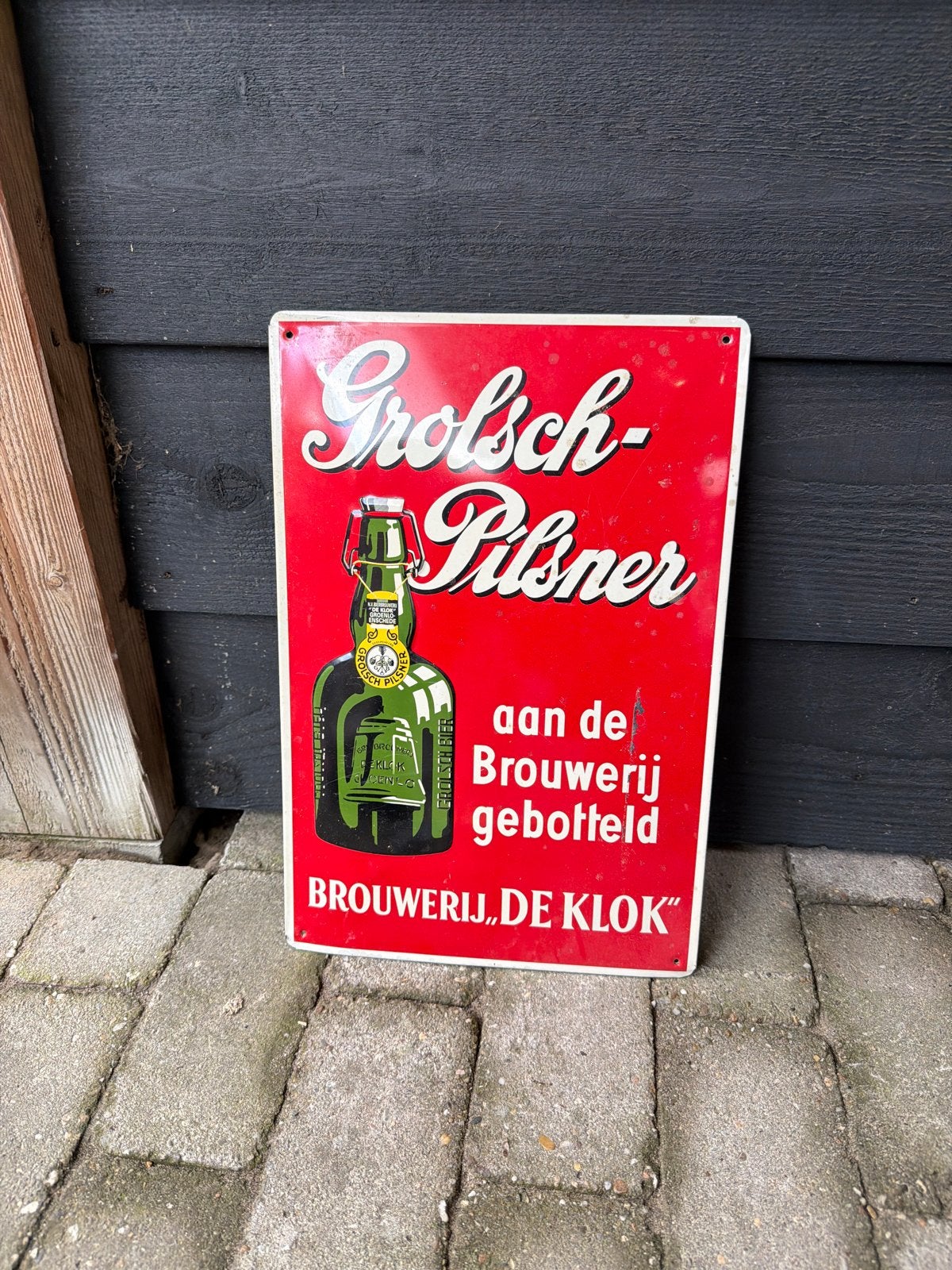 Vintage Grolsch Pilsner wandbord - Brouwerij De Klok, Verzamelen, Merken en Reclamevoorwerpen, Ophalen