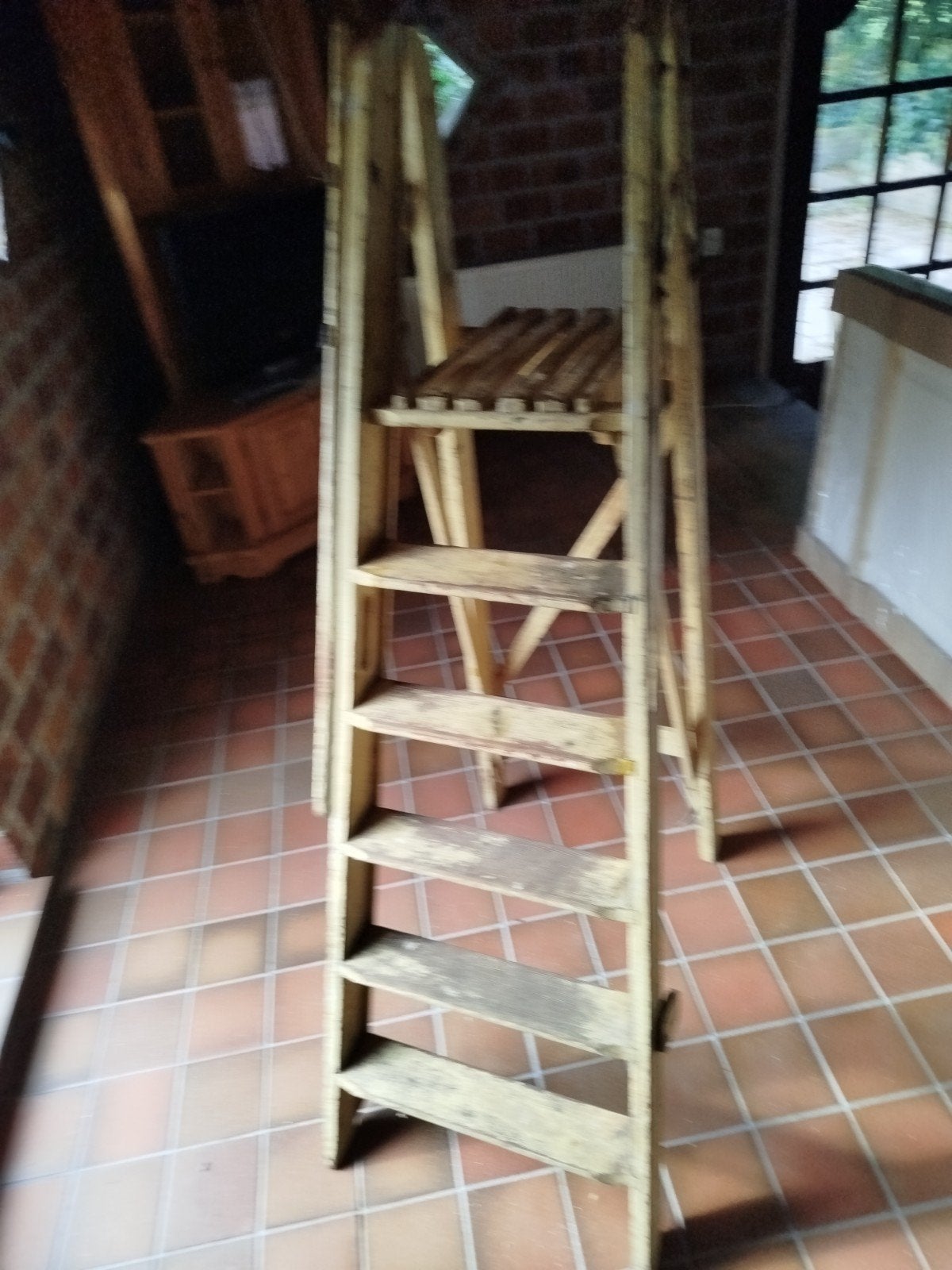 Houten klustrap met 5 treden, Doe-het-zelf en Verbouw, Ophalen, Gebruikt, Trap, Minder dan 2 meter
