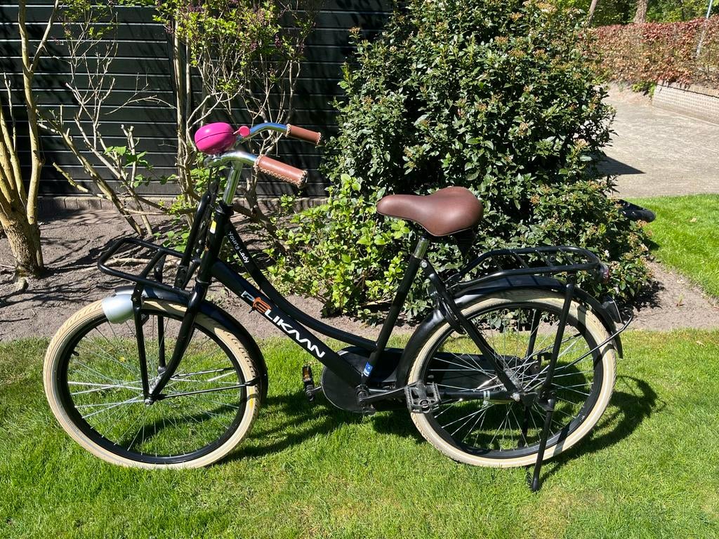 Pelikaan Young Lady Kinder/Damesfiets - Zwart met voordrager, Terugtraprem, 50 tot 53 cm, Ophalen, Overige merken
