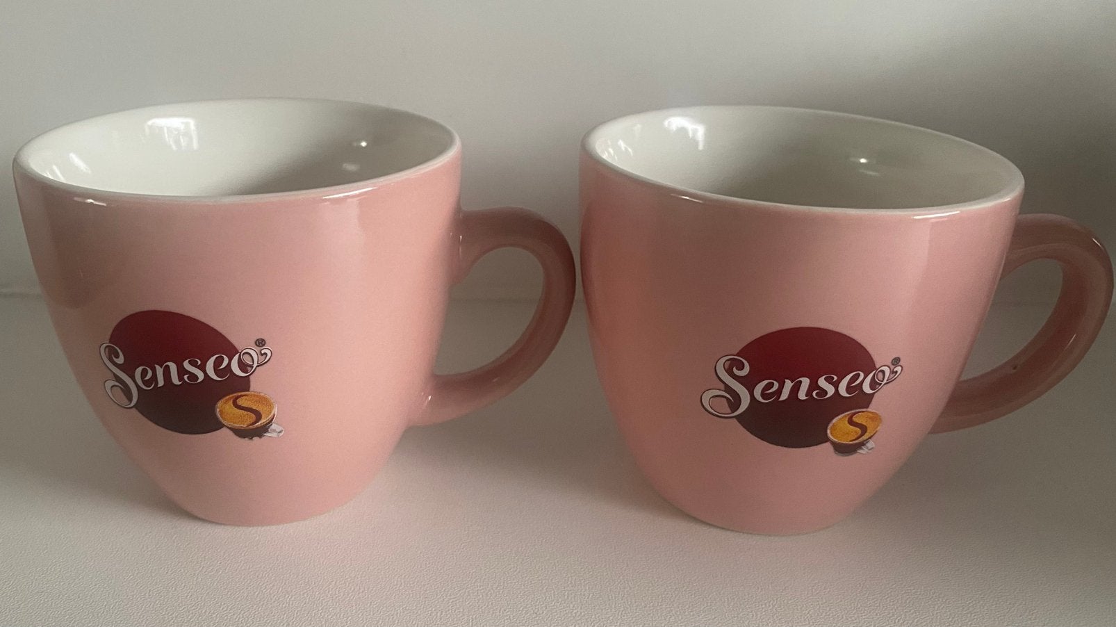 2 Roze Senseo mokken. Hoogte 7 cm Doorsnede 8 cm., Overige materialen, Overige merken, Ophalen of Verzenden, Zo goed als nieuw
