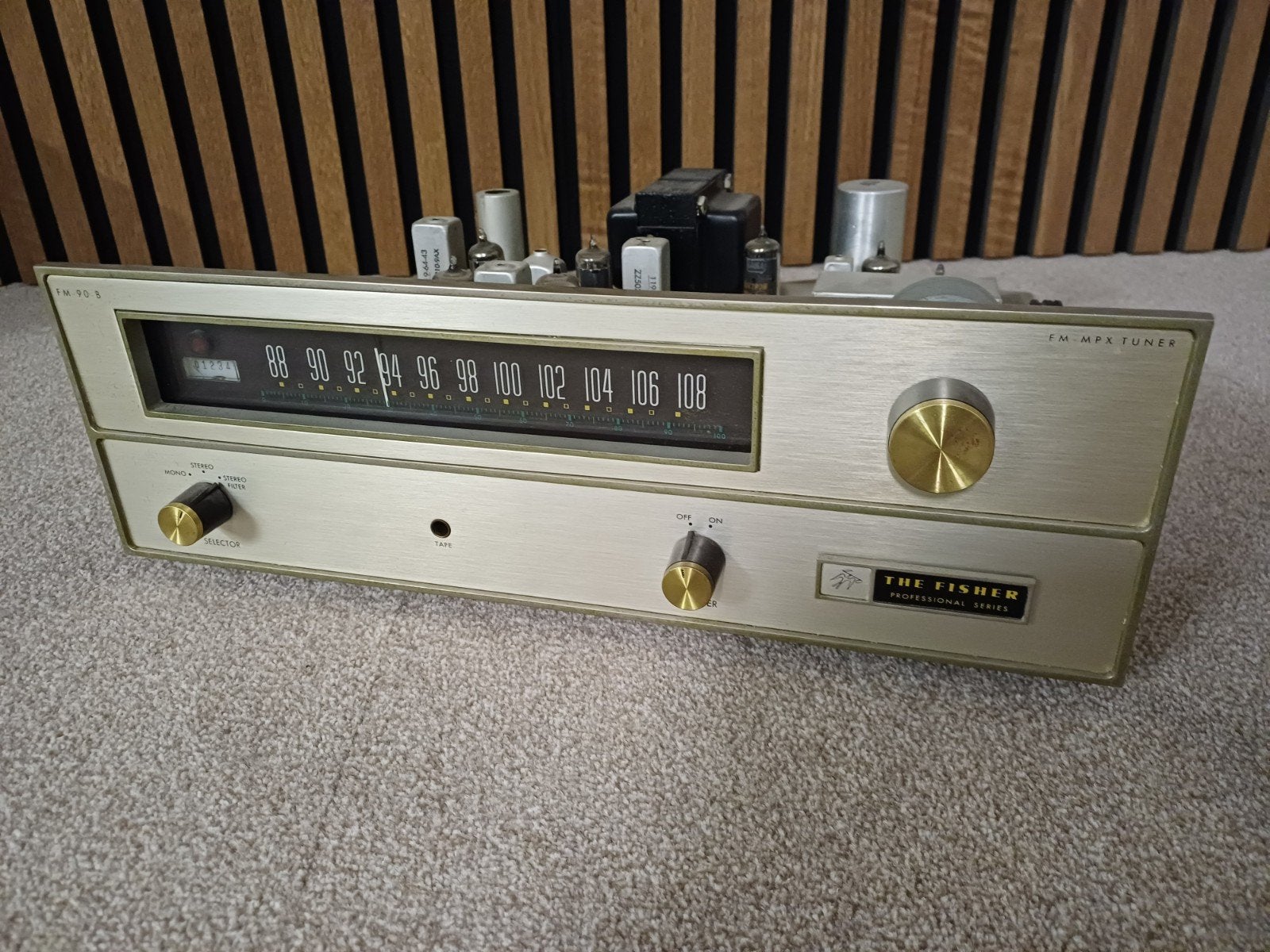 The Fisher FM 90-B FM MPX buizen Tuner, Ophalen of Verzenden, Gebruikt, Analoog