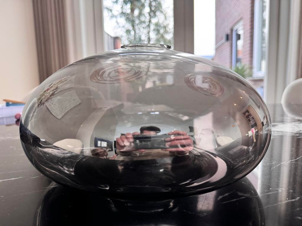 Glazen lampenkap rookglas - rond, 25 tot 50 cm, Rond, Ophalen of Verzenden, Zo goed als nieuw