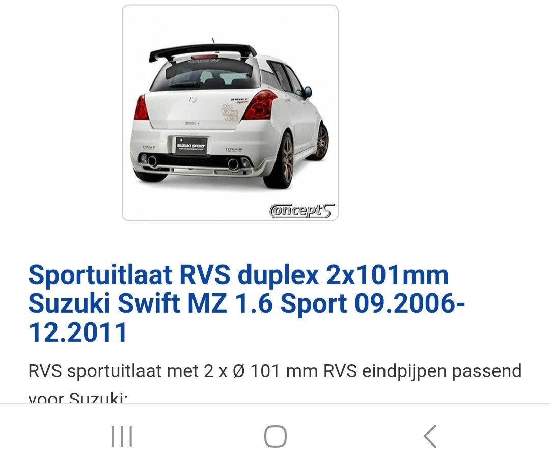 Suzuki Swift 16.00 cc Middenpijp en A Sportuitlaat, Verzenden, Gebruikt, Suzuki