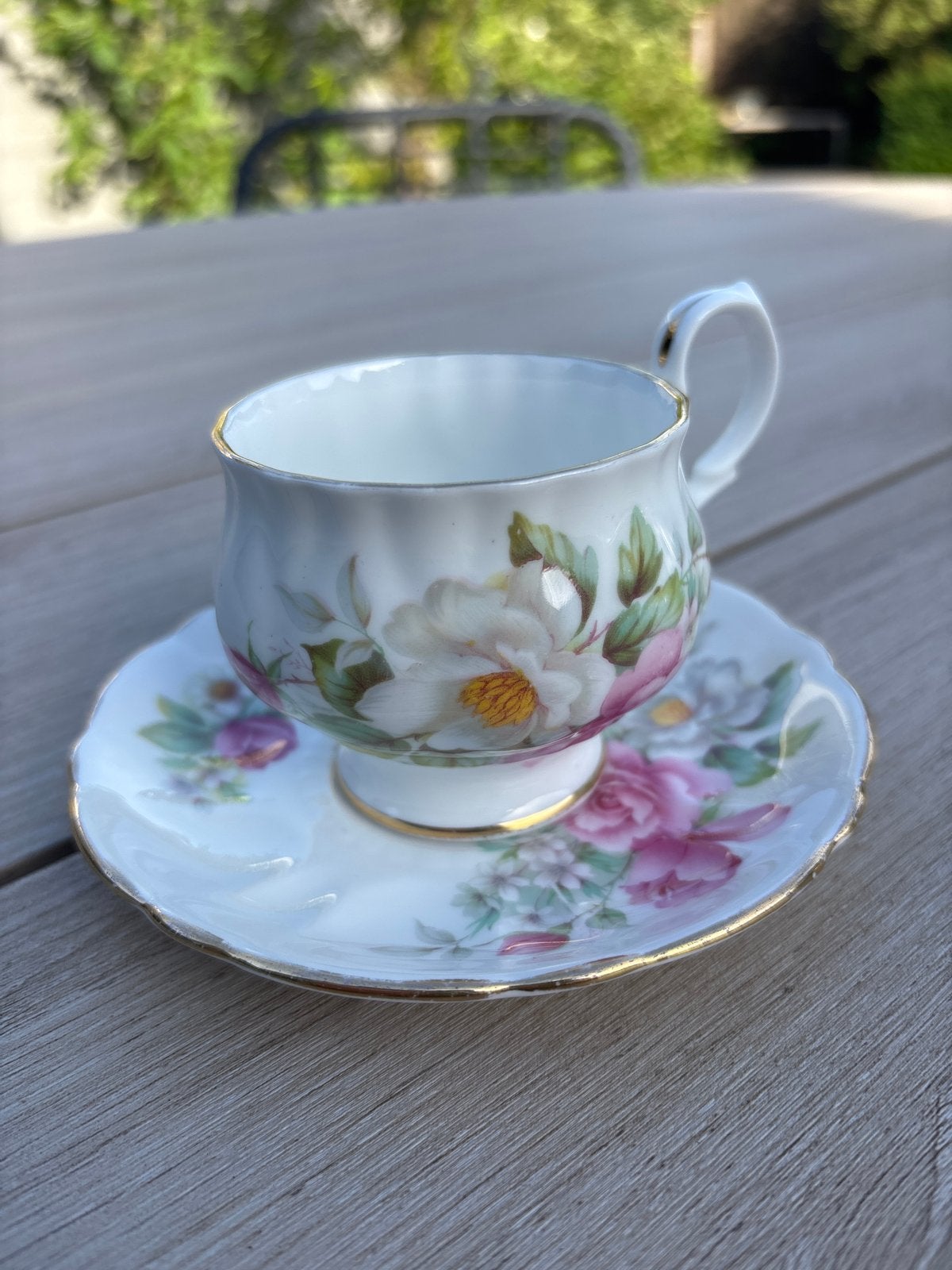 Royal Windsor Porseleinen Kop en Schotel met Bloemen, Ophalen