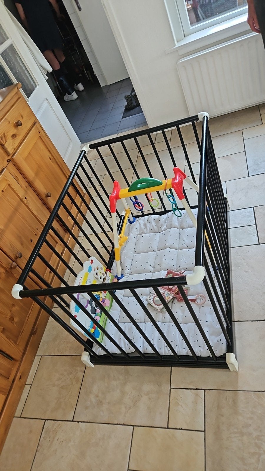 Inklapbare oude box met boxkleed, Kinderen en Baby's, Boxen, Ophalen, Gebruikt, Vierkant, Boxkleed