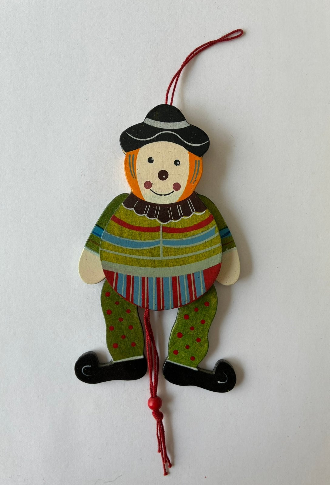Vintage trekpop clown, Gebruikt, Ophalen of Verzenden, Duw- of Trekspeelgoed, Nvt