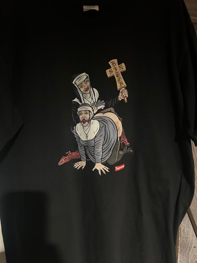 Suoer mooi Supreme T-shirt uniek en orgineel, Ophalen of Verzenden, Zo goed als nieuw, Maat 52/54 (L), Zwart