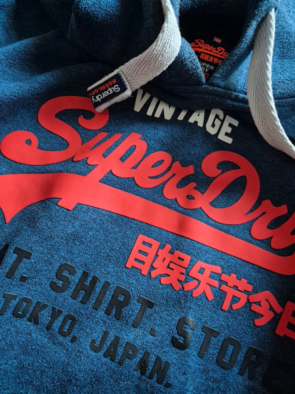 Superdry sweater trui hoodie Jeans Blauw Maat XL, Blauw, ., Maat 56/58 (XL), Ophalen of Verzenden