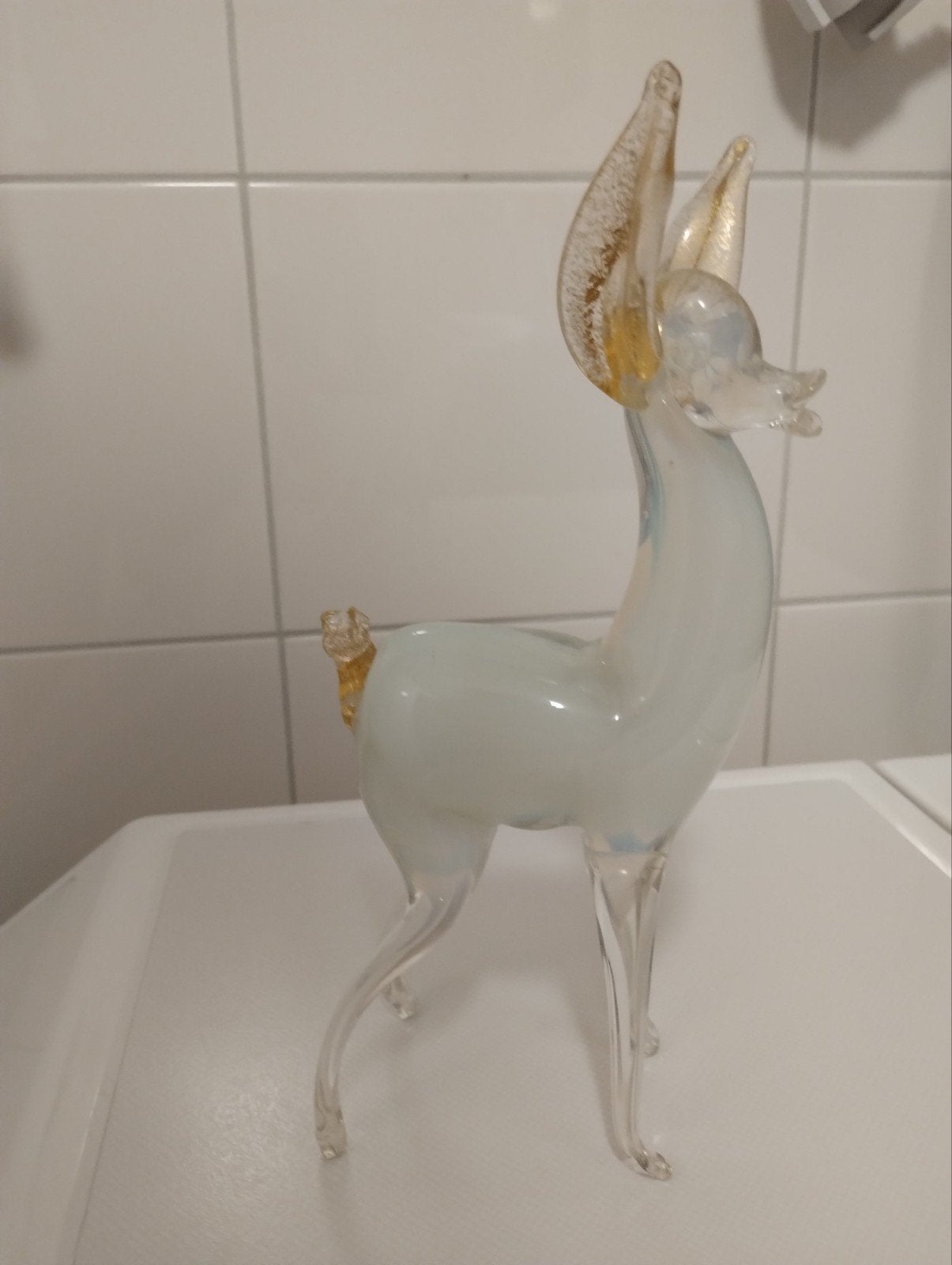 Vintage jaren zestig Murano hert goudvlokken vaselineglas, Ophalen