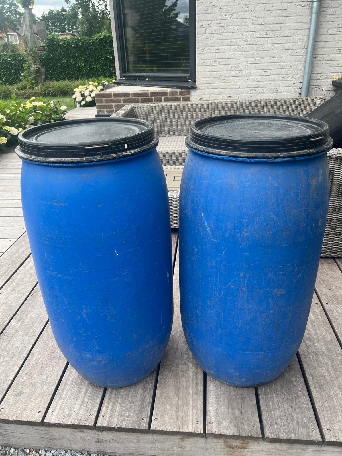 1 blauwe voertonnen. Te koop, Dieren en Toebehoren, Ophalen of Verzenden, Gebruikt