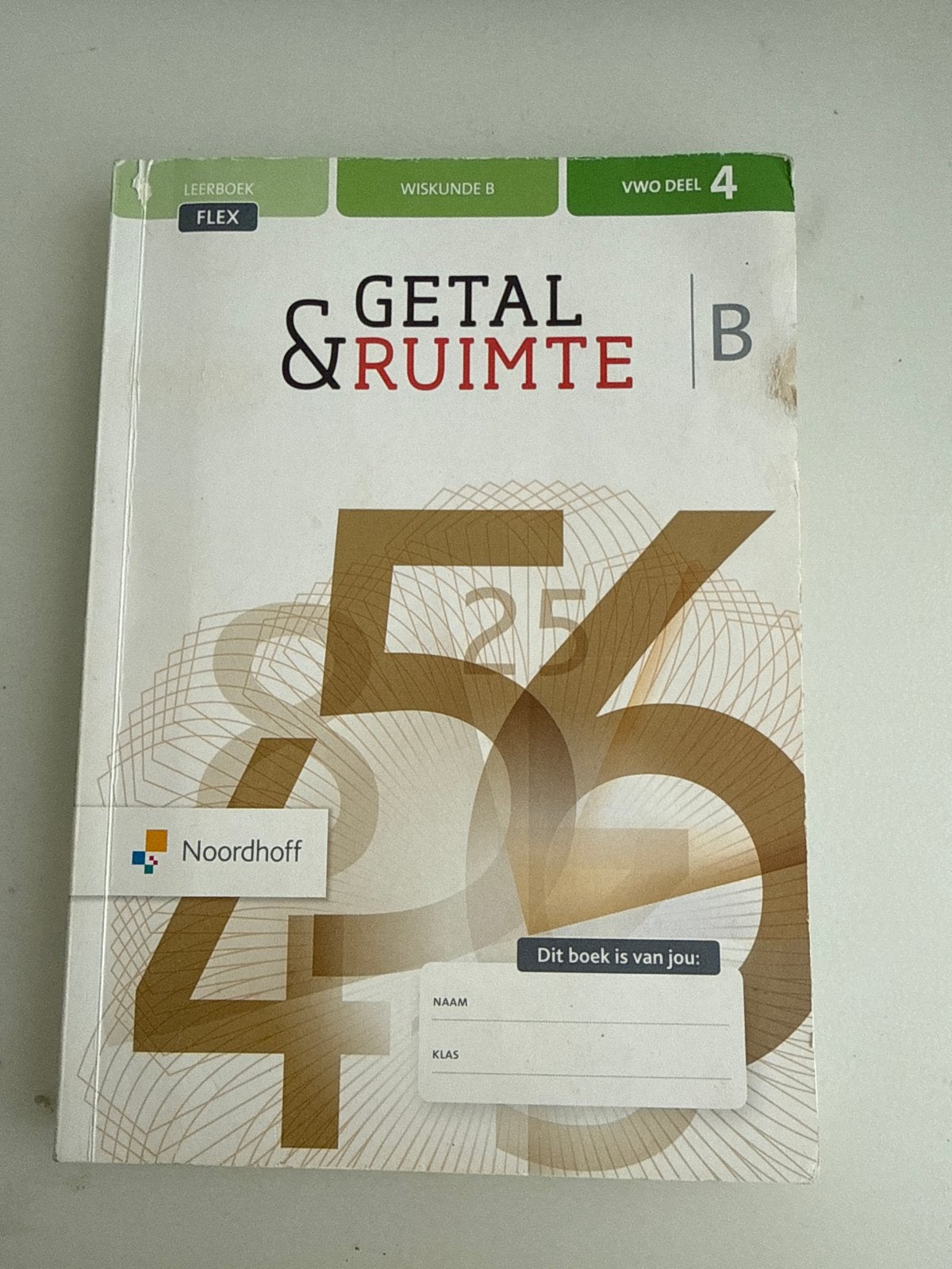 Getal & Ruimte VWO wiskunde B Deel 4, Ophalen of Verzenden, Zo goed als nieuw, VWO, Wiskunde B