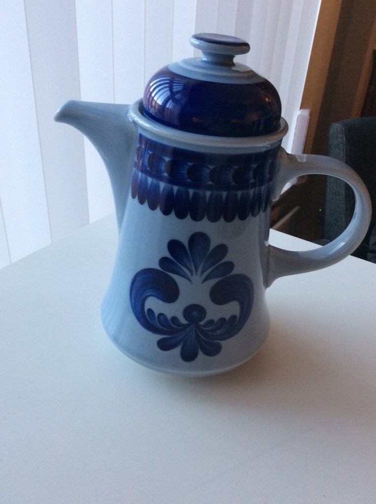 prachtige Kahla koffiekan blauw, Kan, Gebruikt, Ophalen of Verzenden, Overige stijlen