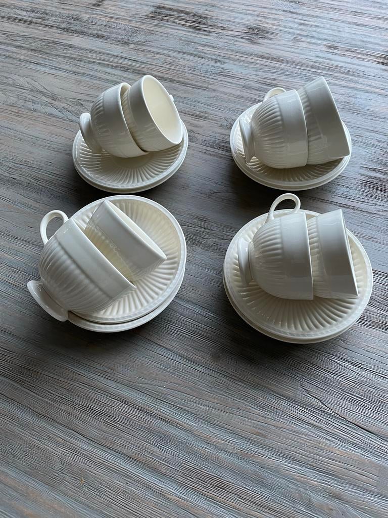 8 Wedgwood plain Edme kop en schotels, Huis en Inrichting, Ophalen, Nieuw, Wedgwood, Kop(pen) en/of Schotel(s)