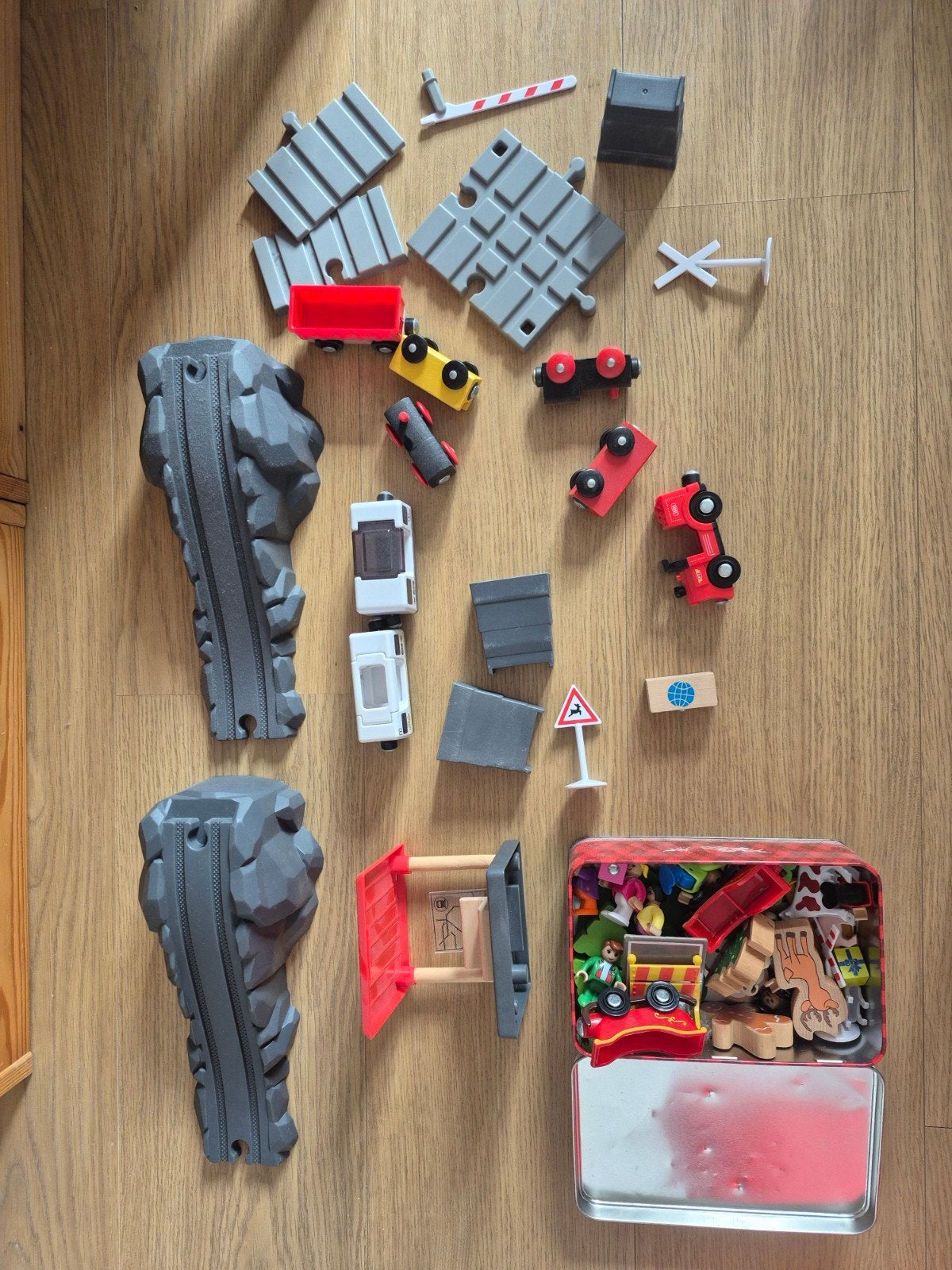 Houten trein met accessoires van IKEA en Lidl., Ophalen, Gebruikt