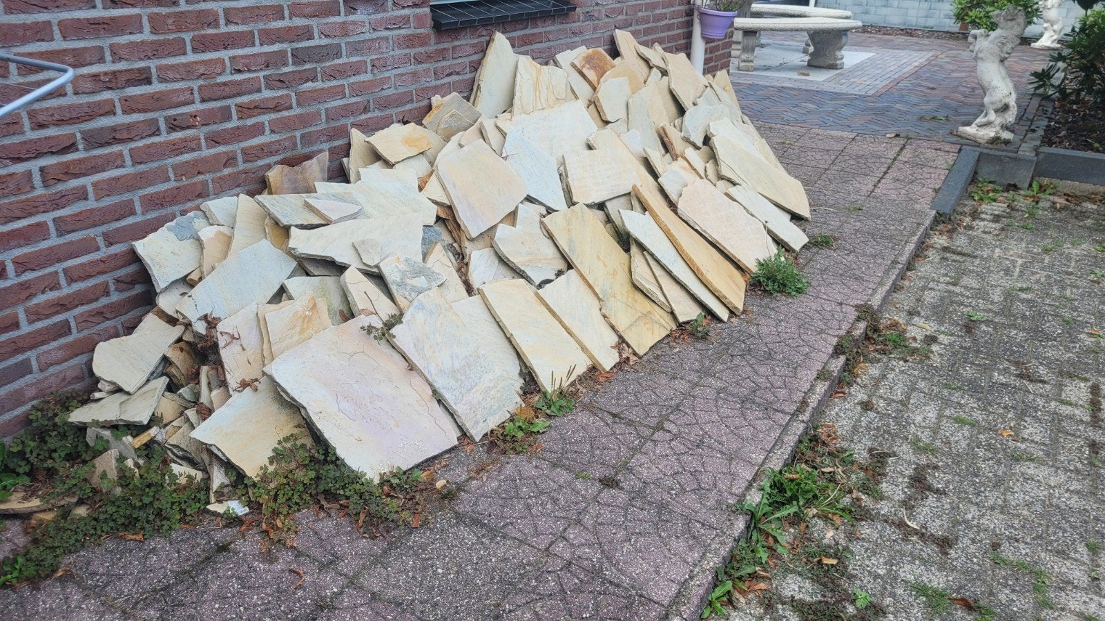 flagstones jellow, Tuin en Terras, Ophalen, Gebruikt, Terrastegels, Natuursteen