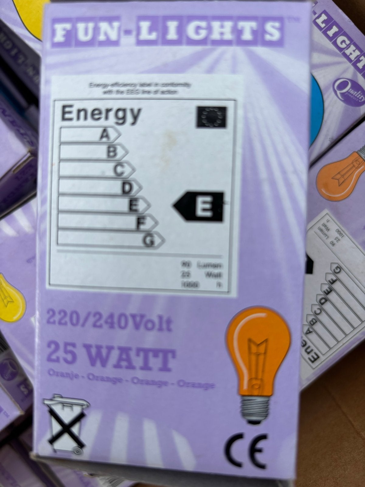 45 Gekleurde Gloeilampen  E27 25W - Diverse Kleuren, Ophalen, Gebruikt, Meerkleurig, Gloeilamp