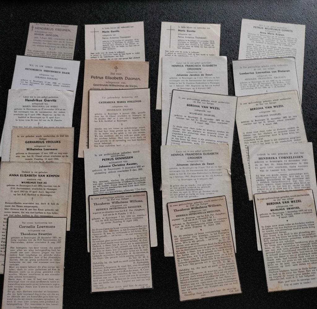 80 oude bidprentjes Geboren Beuningen (4) (Gld), Ophalen of Verzenden, Bidprentje