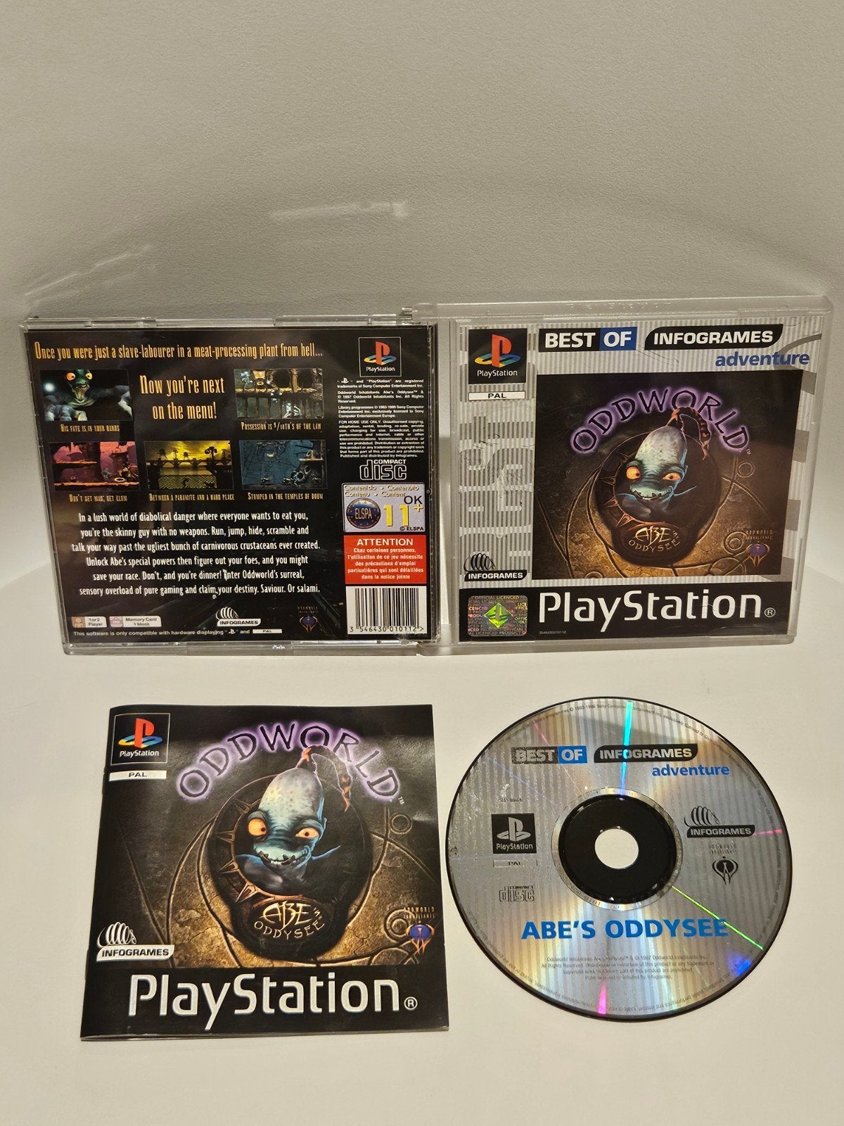 Oddworld PS1, Avontuur en Actie, 1 speler, Ophalen of Verzenden, Zo goed als nieuw