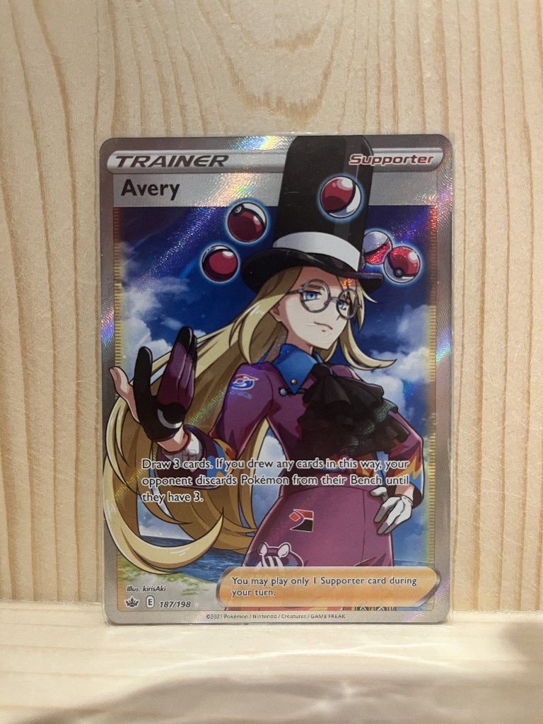 Avery (CRE 187) Pokemon kaart, Ophalen of Verzenden, Zo goed als nieuw, Losse kaart, Foil