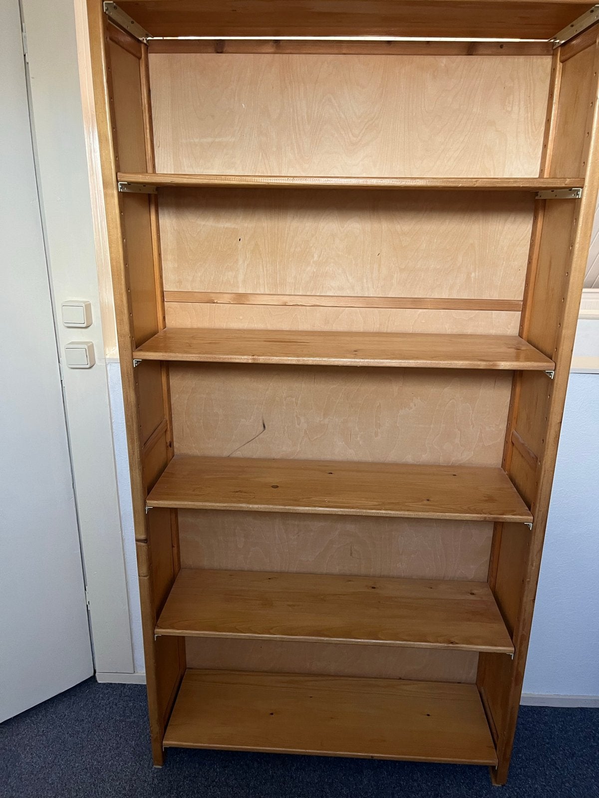 Houten Boekenkast met Verstelbare Planken, Ophalen, Met plank(en), Gebruikt, 200 cm of meer