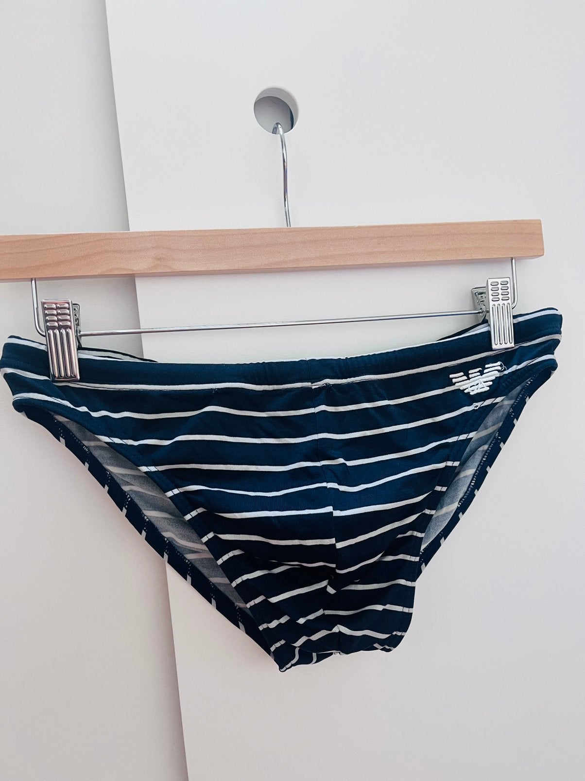 Blauw witte Armani zwemslip, Ophalen, Maat 52/54 (L), Blauw, Zwemslip