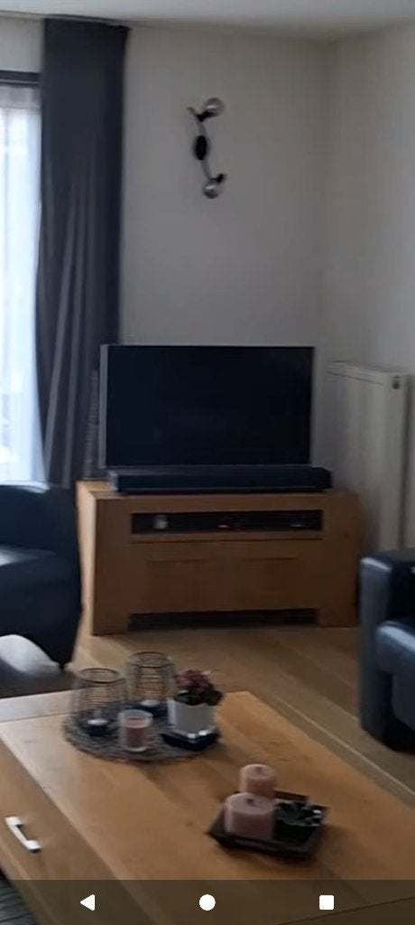 tv meubel massief eiken, Ophalen, 100 tot 150 cm, Eikenhout, Zo goed als nieuw