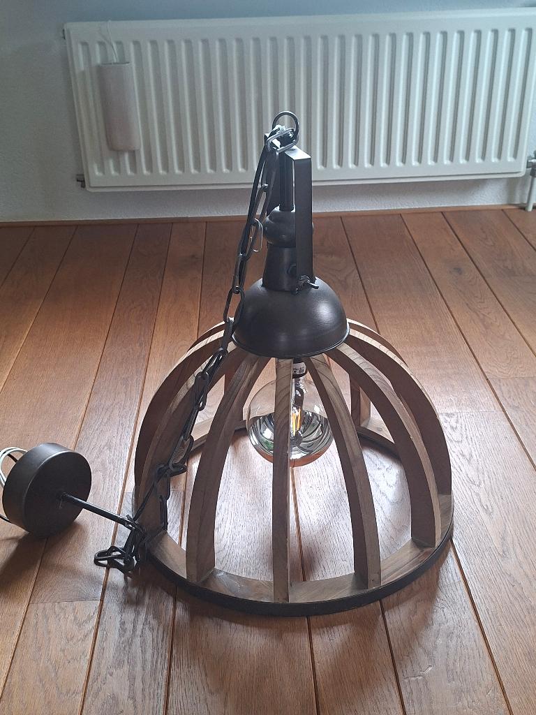 Hang lamp, Ophalen, Zo goed als nieuw, Hout, 50 tot 75 cm