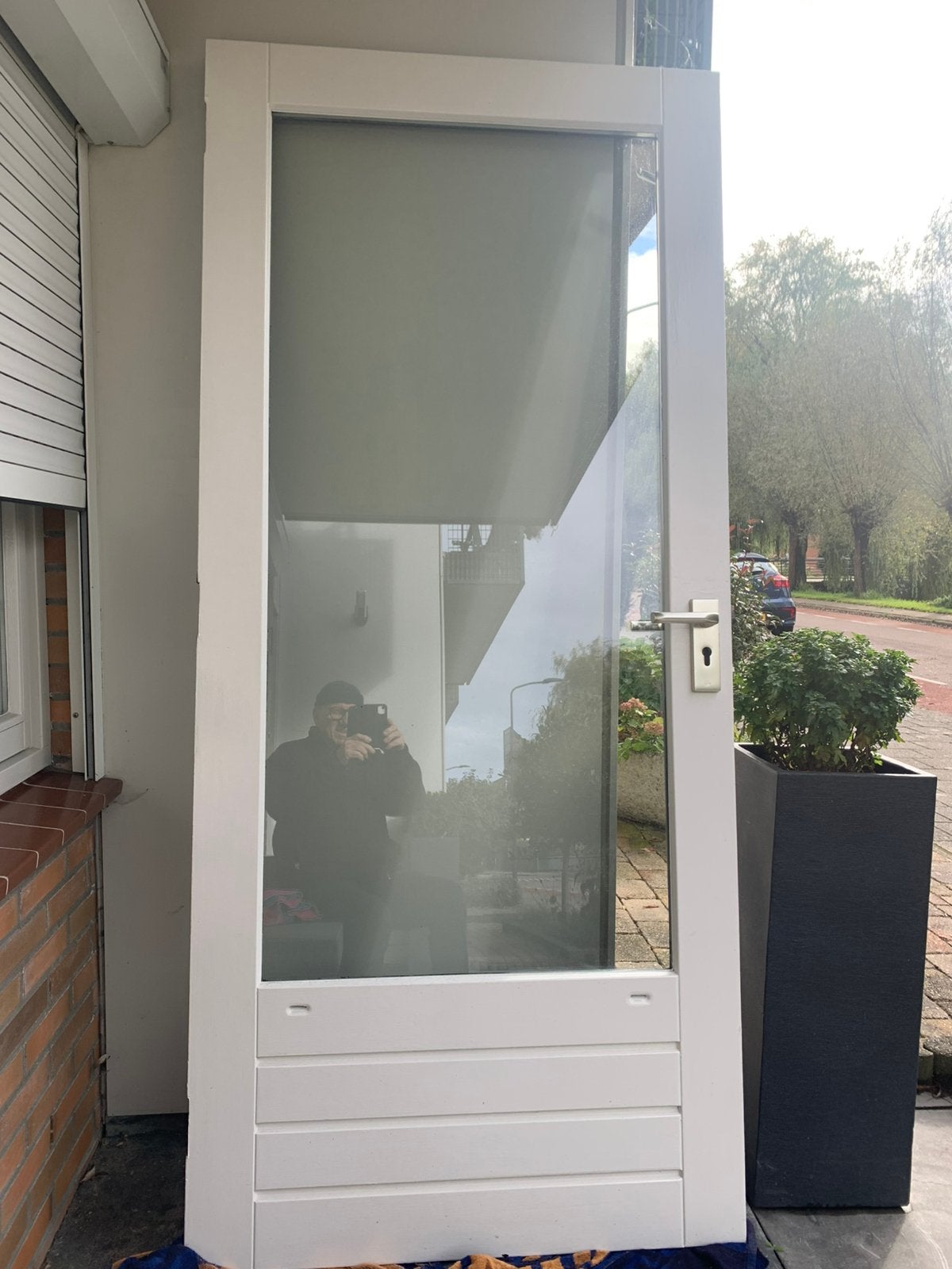 SUPER HARDHOUTEN BALKON/TUIN DEUR., Ophalen, 80 tot 100 cm, 200 tot 215 cm, Glas