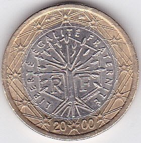 1 euro 2000 Frankrijk, Ophalen of Verzenden, Frankrijk, 1 euro, Losse munt
