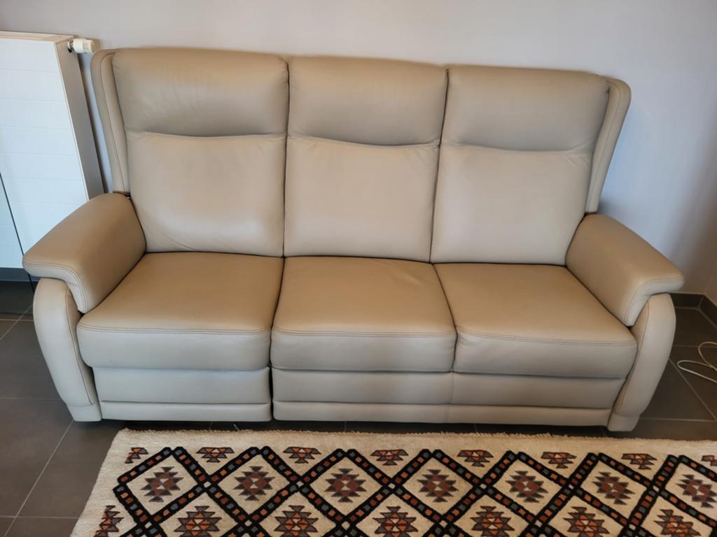 Lederen 3 zit + relaxzetel, Ophalen of Verzenden, Zo goed als nieuw, 75 tot 100 cm