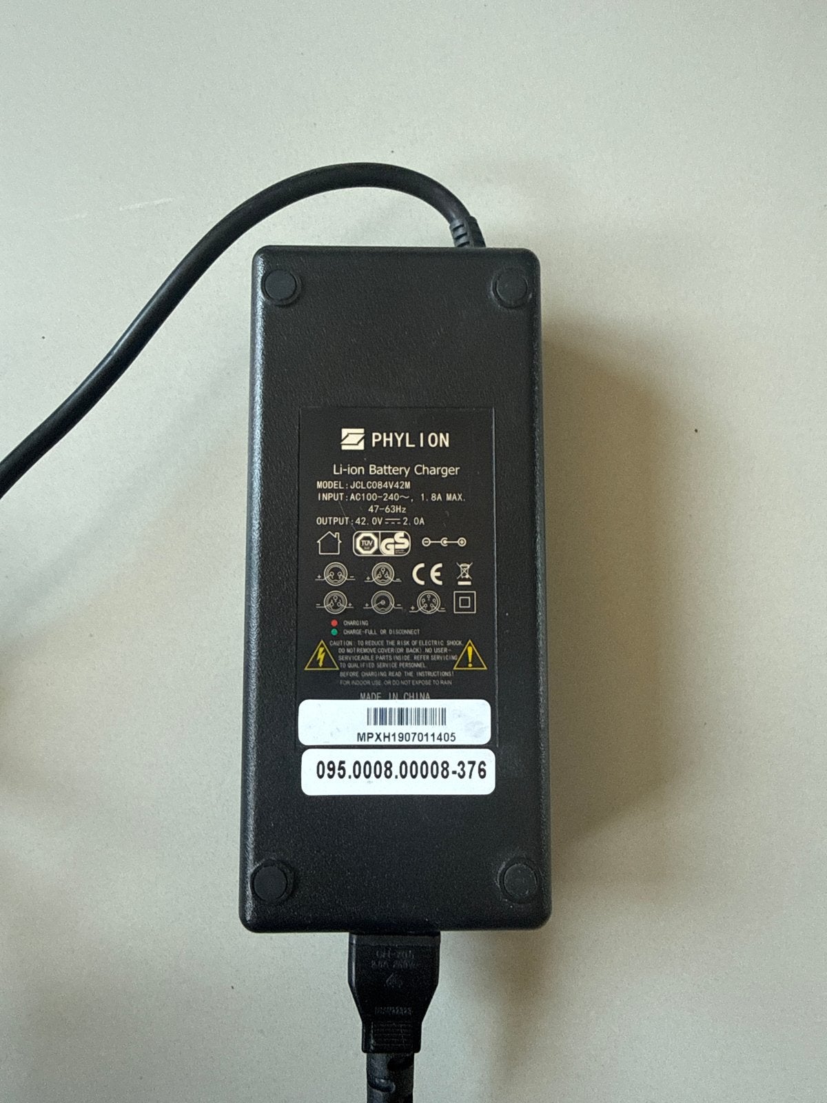 Phylion Acculader voor elektrische fiets (42V, 2.0A), Zo goed als nieuw