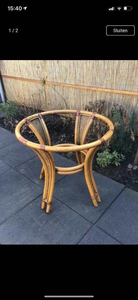Ronde rotan onderstel voor tafel - Binnen en buiten, Huis en Inrichting, Tafels | Eettafels, Ophalen, Gebruikt, 50 tot 100 cm