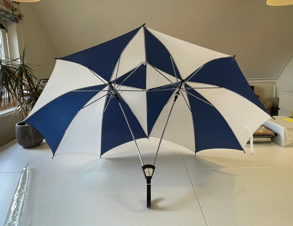 Paraplu voor koppels. Nooit gebruikt., Ophalen, Nieuw, Blauw