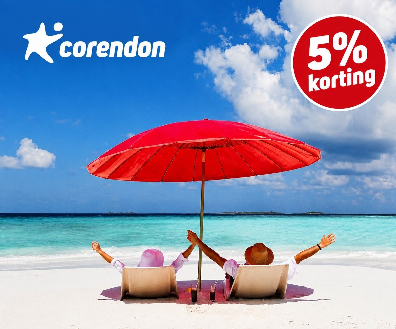 Actiecode promocode kortingscode Corendon vakantie 5%, Kortingsbon, Overige typen