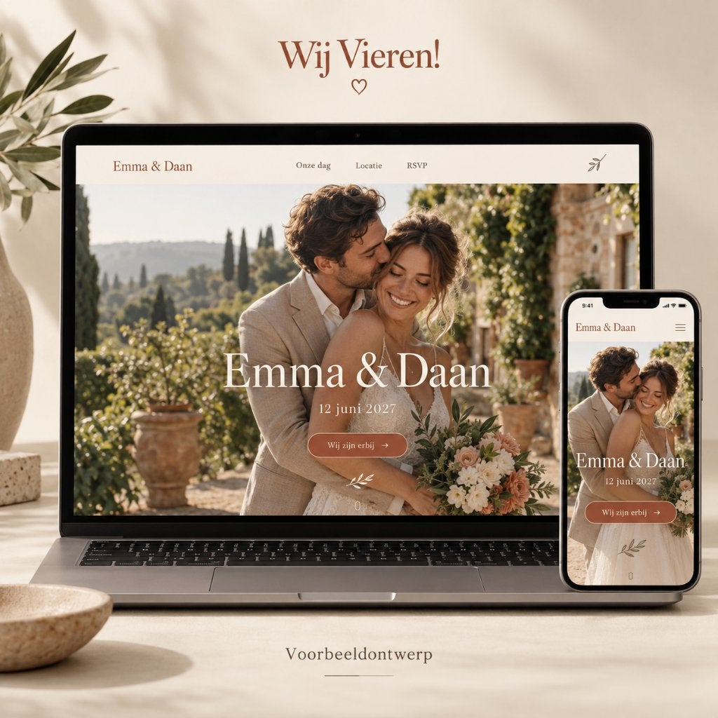 Trouwwebsite op maat met RSVP | Alles geregeld voor €249, Webdesign