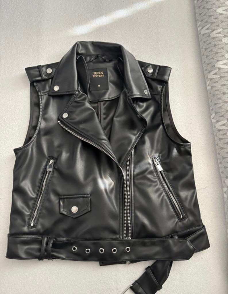 Seven Sisters biker gilet - Maat M, Ophalen of Verzenden, Nieuw, Maat 38/40 (M), Zwart