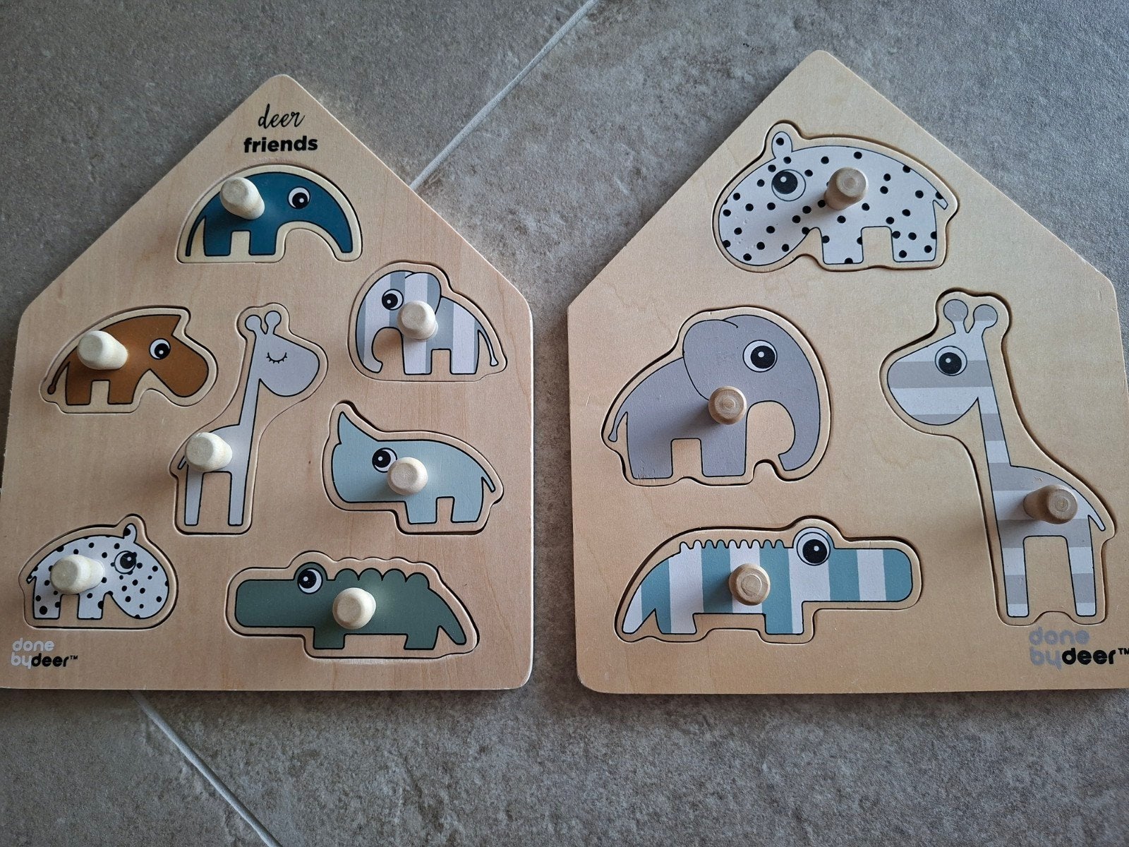 Houten puzzel Done by Deer - Dierenvriendjes, Ophalen, Zo goed als nieuw, Van hout, Minder dan 10 stukjes