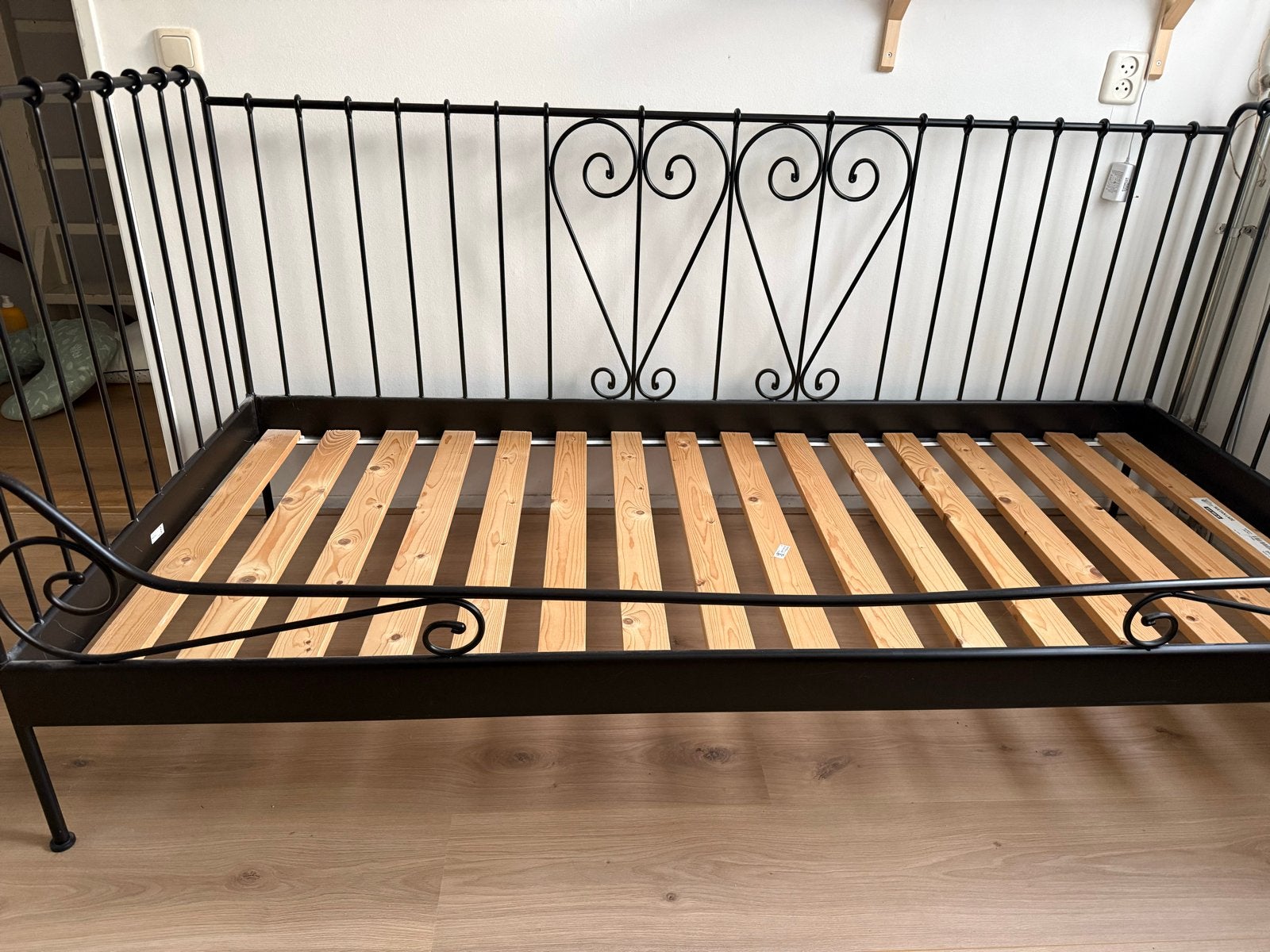 IKEA eenpersoons spijlenbed (eventueel met matras), Ophalen, Gebruikt, 90 cm, Eenpersoons