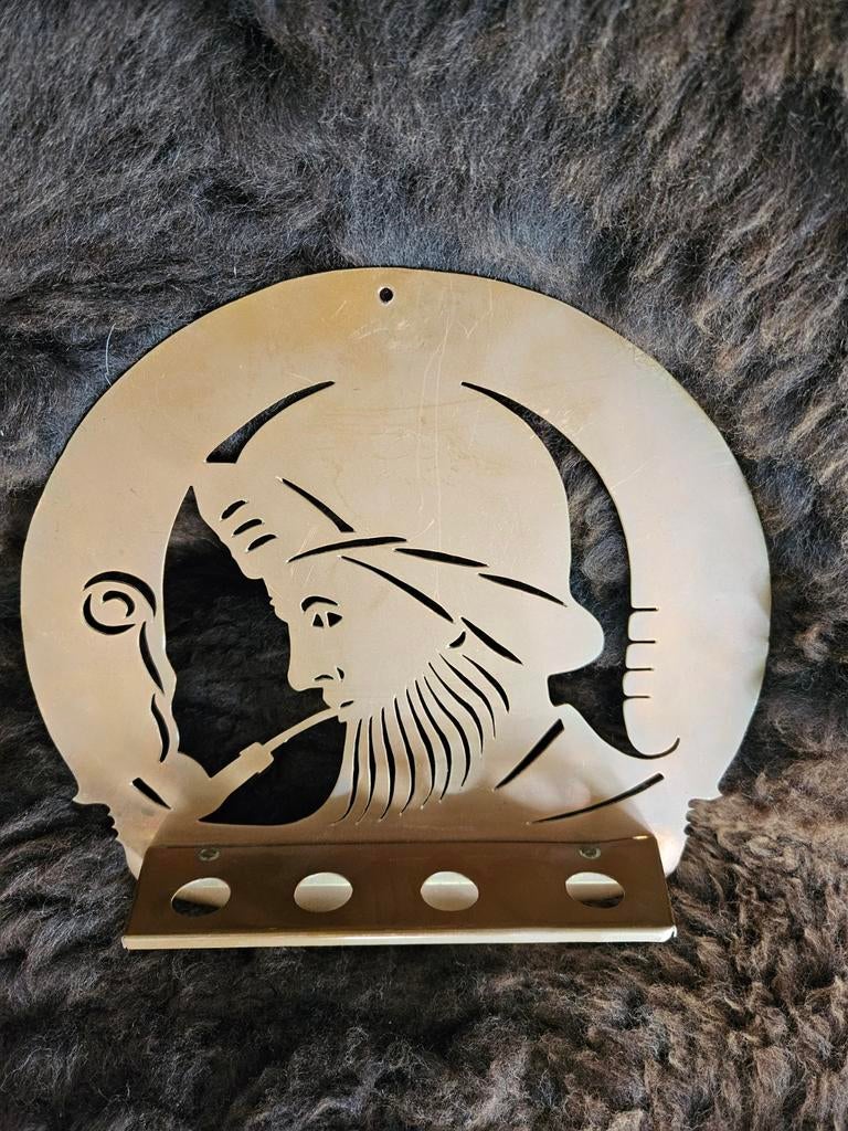 Vintage Pijpenrek Muurdecoratie - Zeeman met Pijp, Ophalen of Verzenden