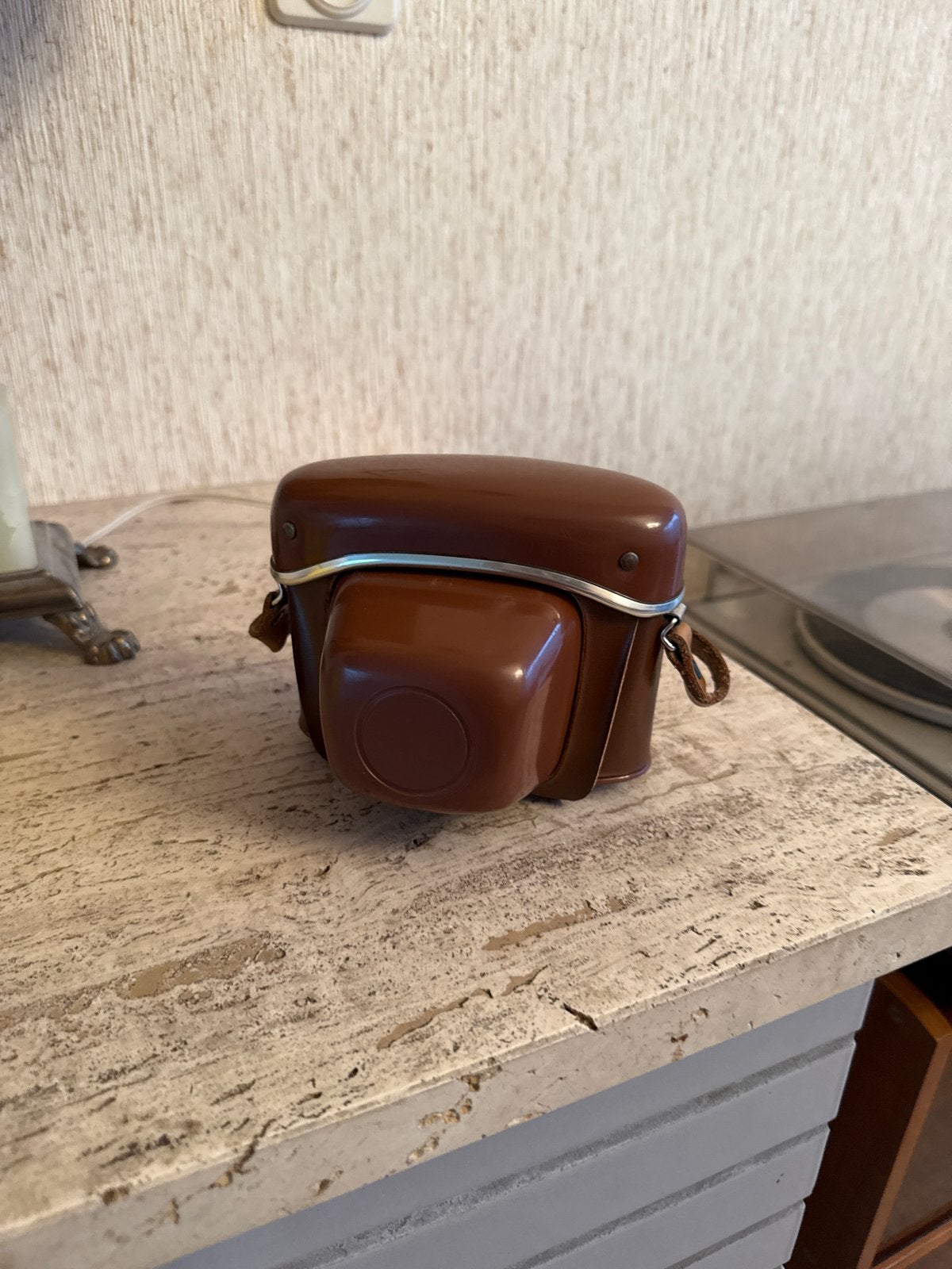 Vintage Agfa Silette Rapid L camera met lederen tas, Ophalen, Gebruikt, Compact, Overige Merken