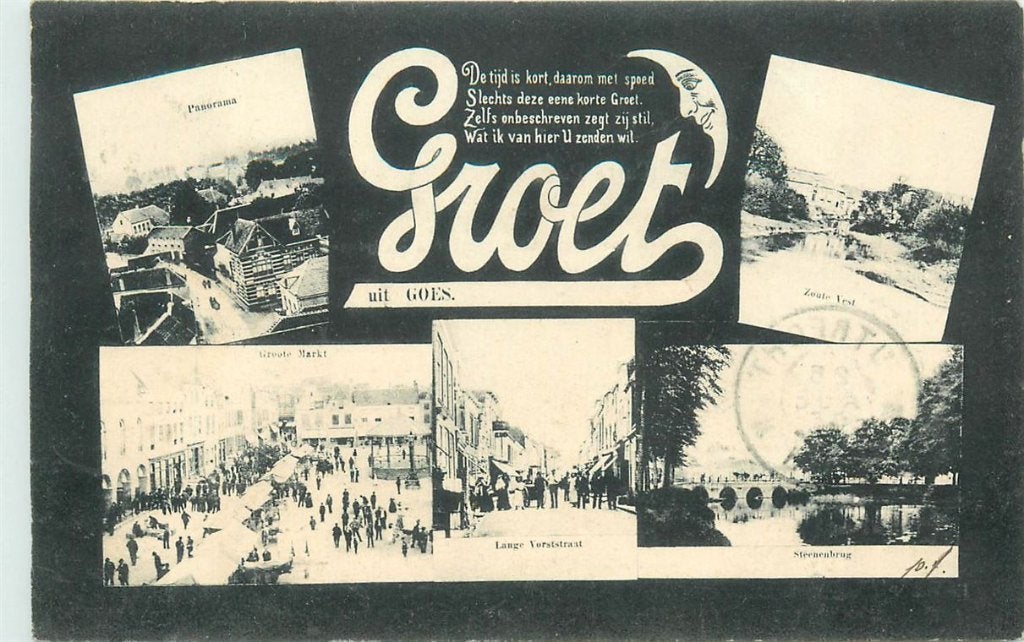 701-188-021 Goes, Verzamelen, Ansichtkaarten | Nederland, Verzenden, Voor 1920, Zeeland