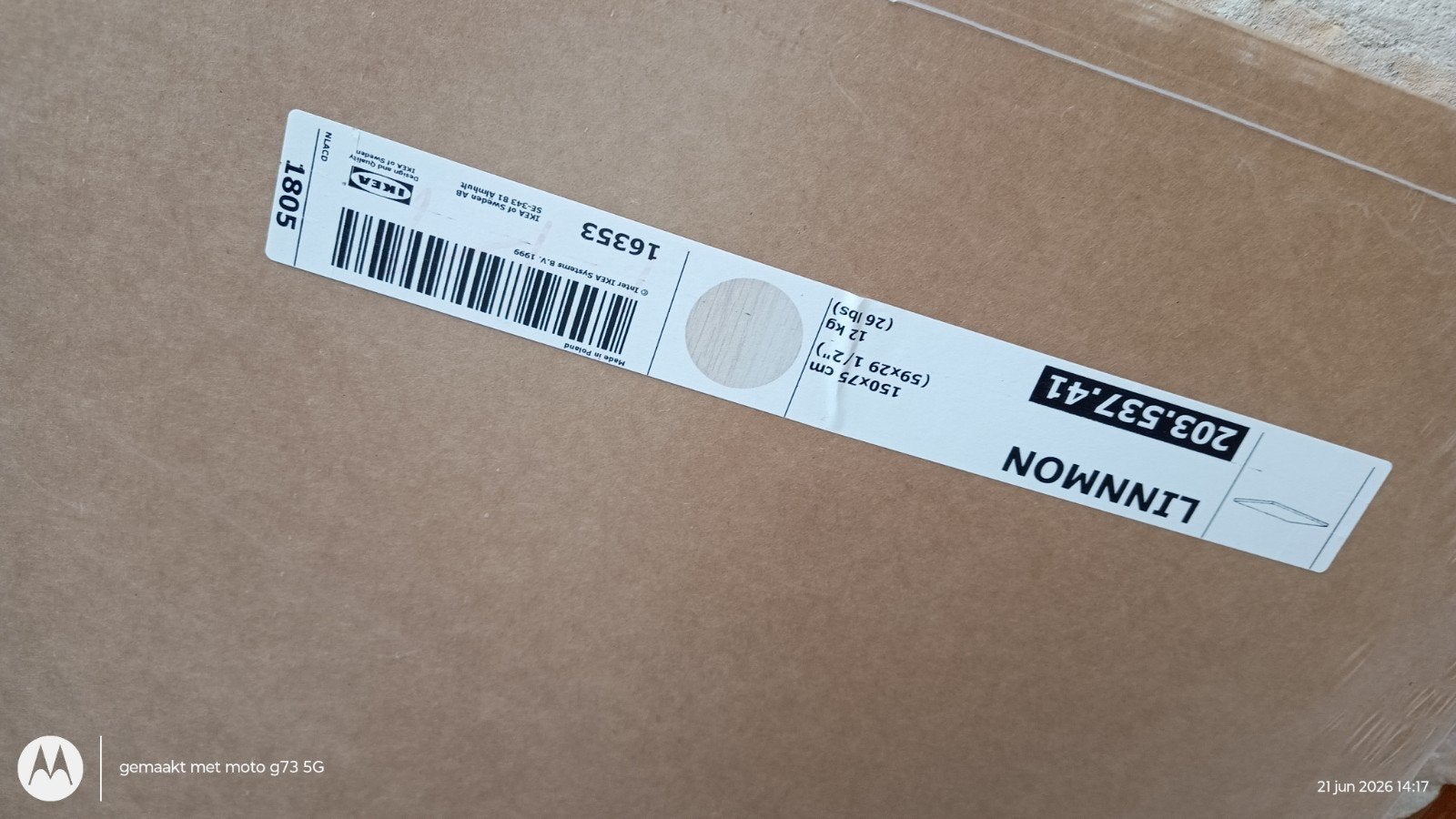 IKEA LINNMON Tafelblad 150x75 cm, Ophalen of Verzenden, Nieuw