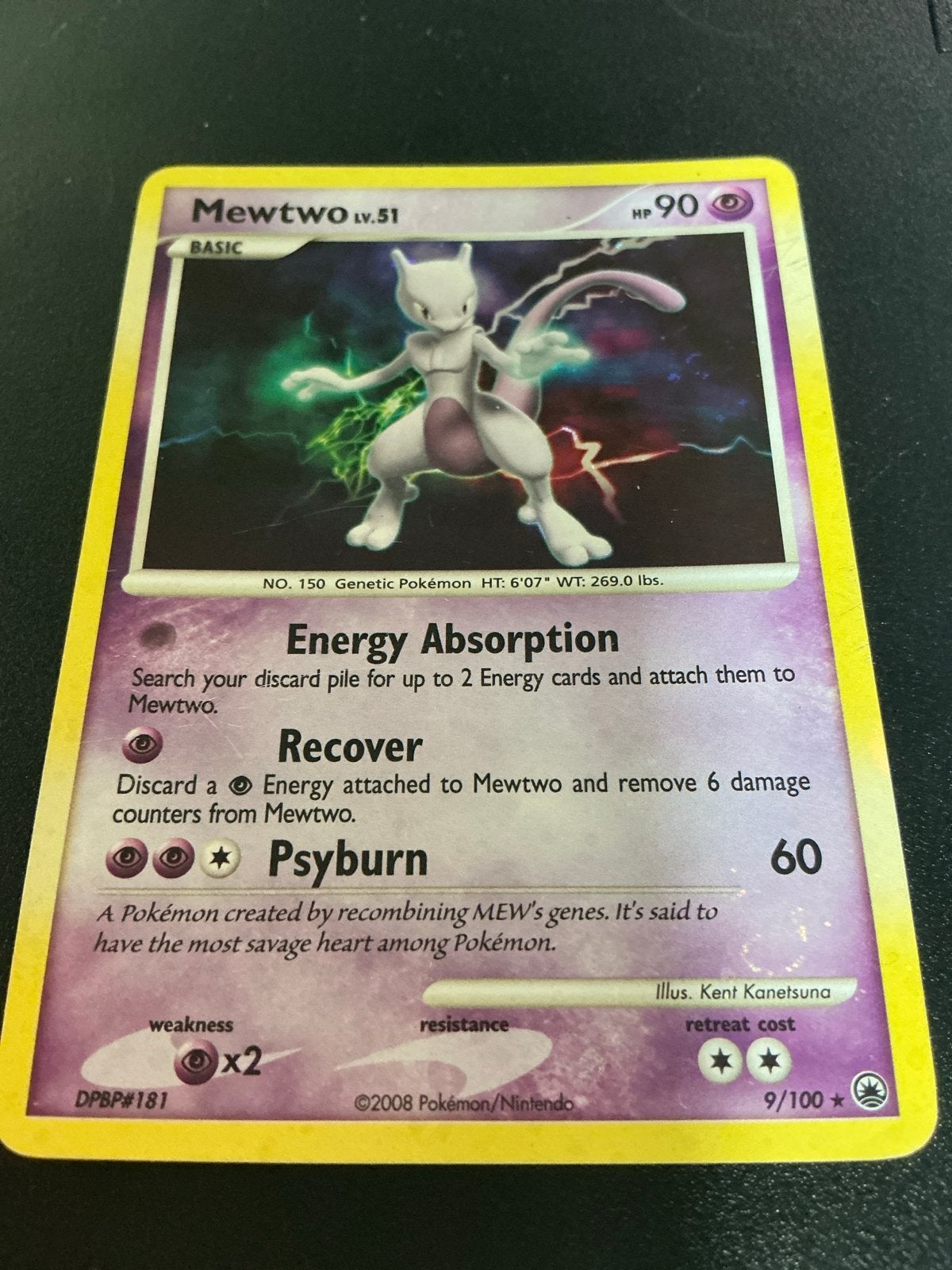 Mewtwo Pokémon kaart DPBP#181 - Zeldzaam verzamelobject, Ophalen of Verzenden, Gebruikt, Losse kaart
