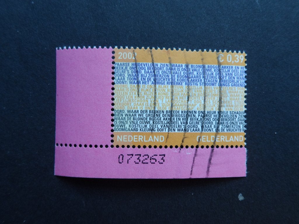 2002 NVPH 2068: Provincievlag Gelderland met hoekstuk., Ophalen of Verzenden, Na 1940, Gestempeld