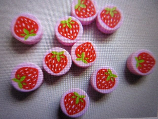 nr. 5496, 10 Ronde tegeltjes 1x1 aardbei., Ophalen of Verzenden, Zo goed als nieuw, Complete set, Lego
