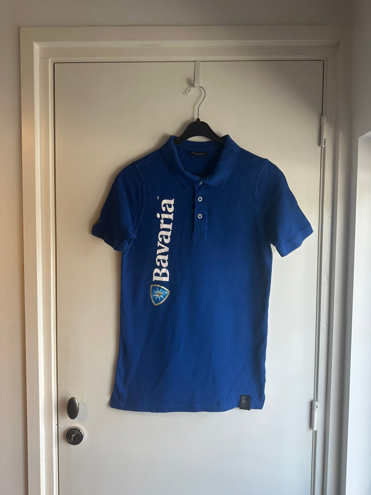 Bavaria polo blauw - maat L (valt als M), Ophalen of Verzenden, Zo goed als nieuw, Maat 48/50 (M), Blauw