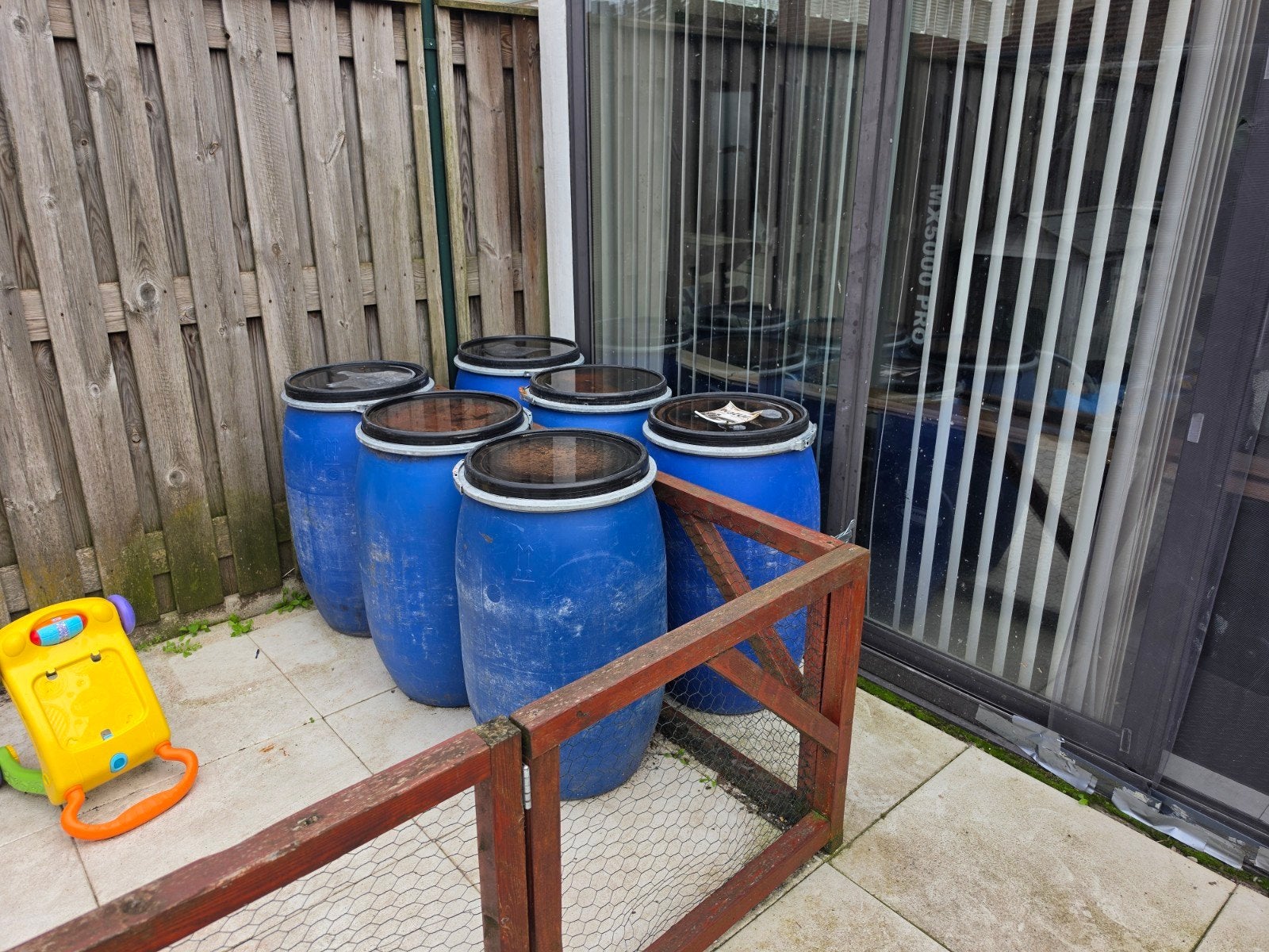 9x Wijdhalsvat 120L met klemband (Schoon & multifunctioneel!, 75 tot 150 liter, Ophalen, Gebruikt, Kunststof